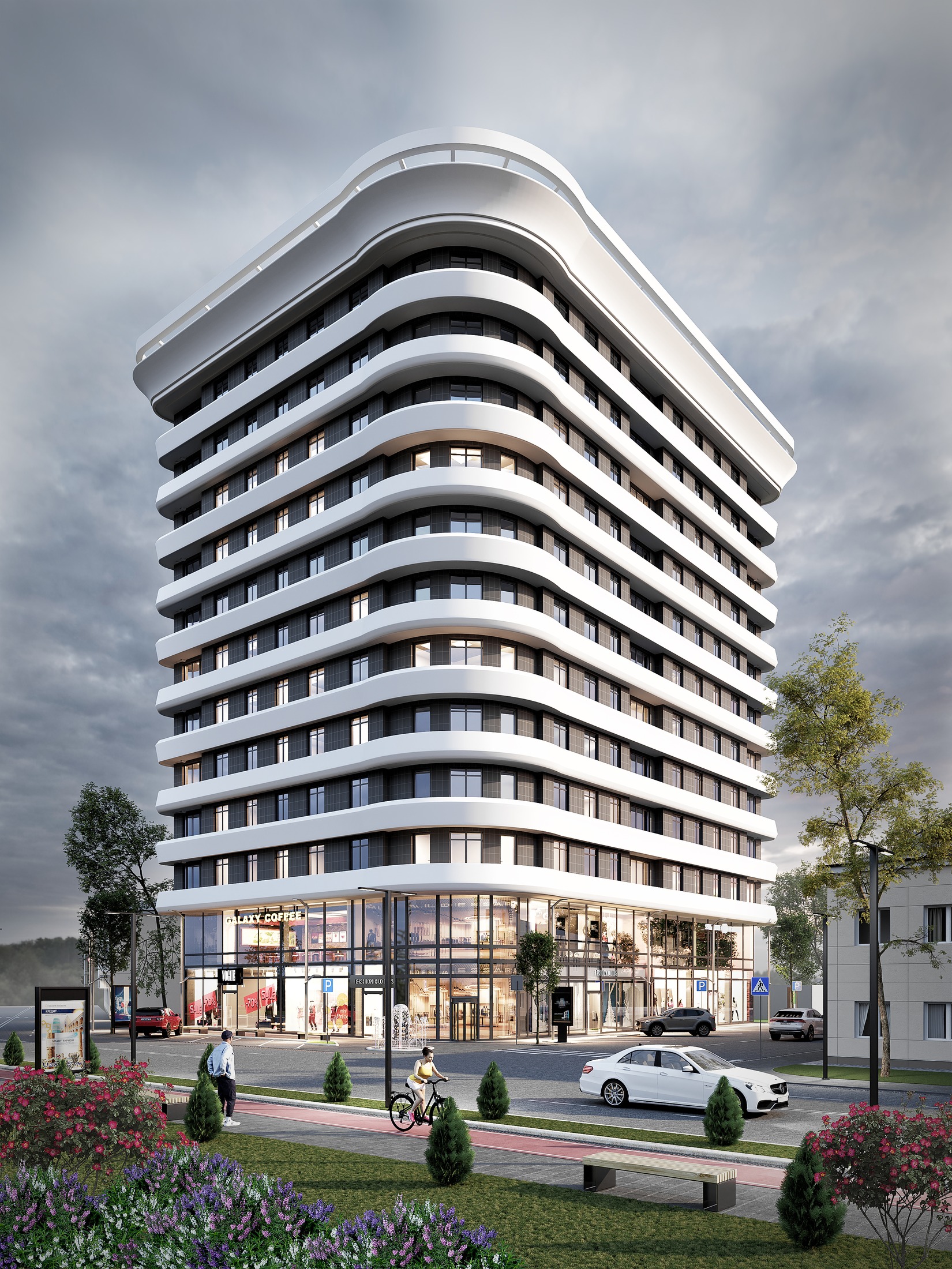 Commercial mixed-use building